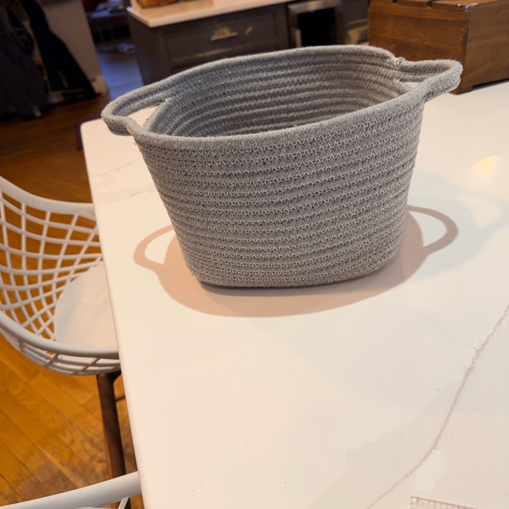 Gray Woven Storage Basket